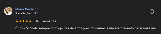 Avaliação real no Google 1