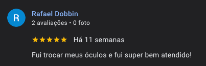Avaliação real no Google 18