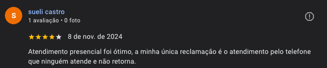 Avaliação real no Google 19